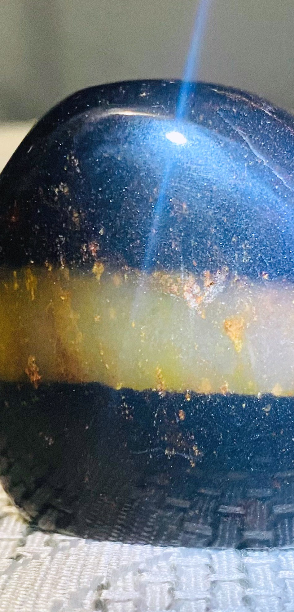 Copper quartz stone polished
