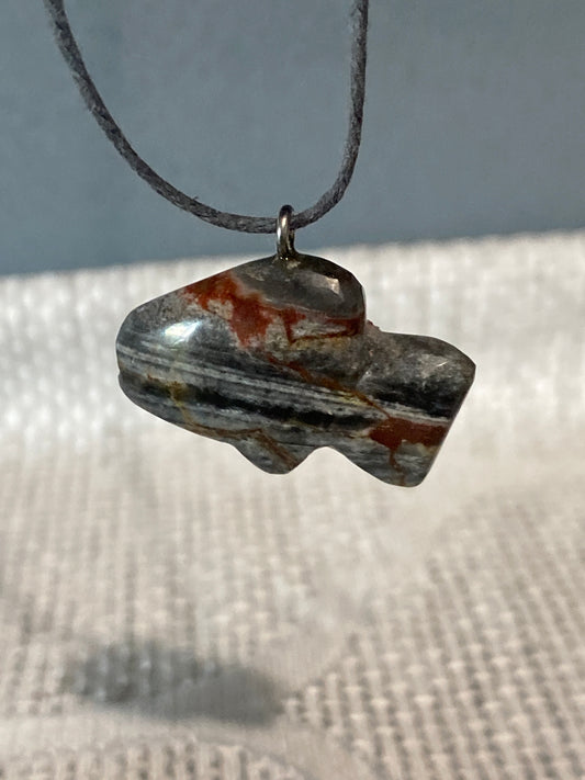 Hand shaped fish stone