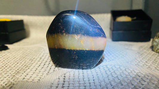 Copper quartz stone polished